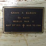 VA Plaque of Gean A. Baron